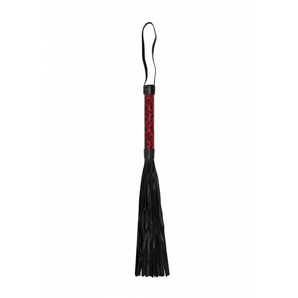 Ouch Luxury Diamond Whip Burgundy Faux Leather BDSM Impact Play Tool