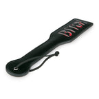 Vegan Leather Paddle - Black & Red - Imprints 'BITCH" > Bondage Gear > Paddles