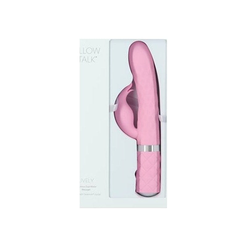 Pillow Talk Lively Pink Rabbit Dual Massager 8 Inch Clitoral Stimulator > Vibrators > Ladies > Rabbit
