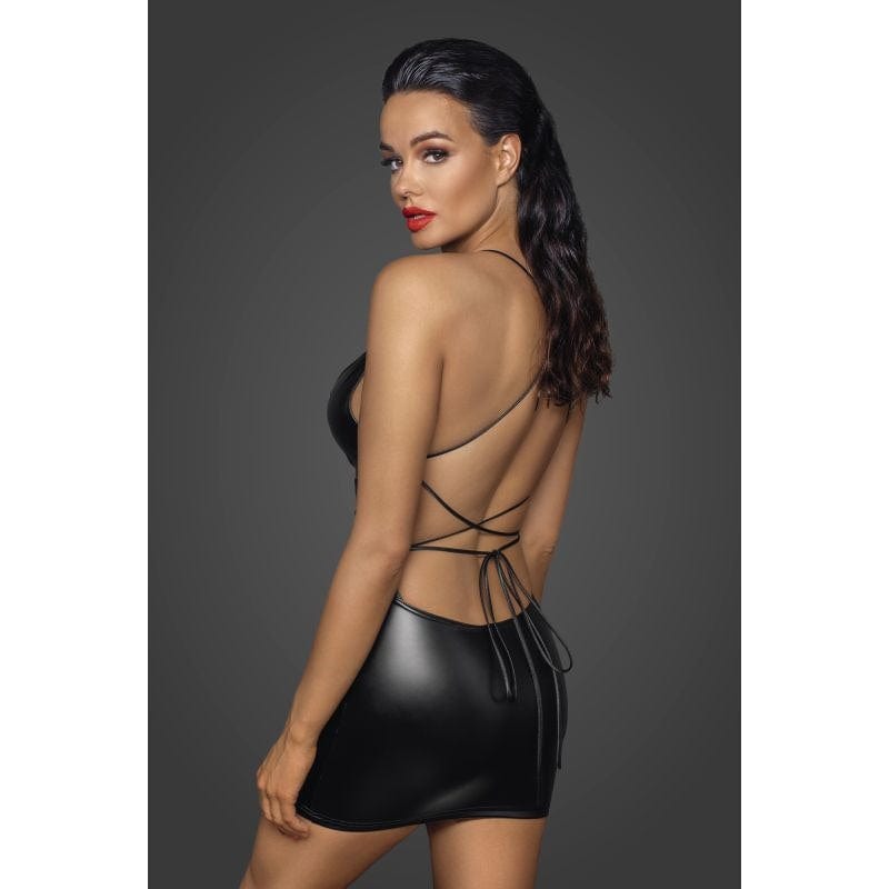 Power Wetlook Mini Dress With Lace Up Back Dresses
