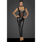 Power Wetlook Overall with Tulle Panel > Clothes > Womens Latex