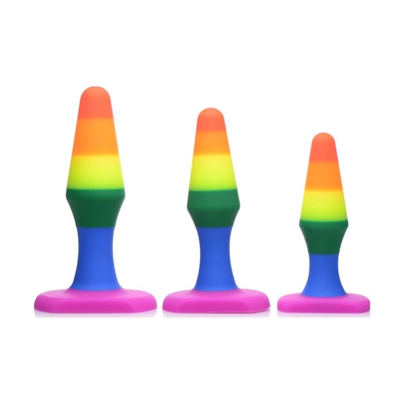 Rainbow Ready Anal Trainer Set – Premium Silicone, Multisize Anal Toys > Anal Range > Butt Plug Kits Main image