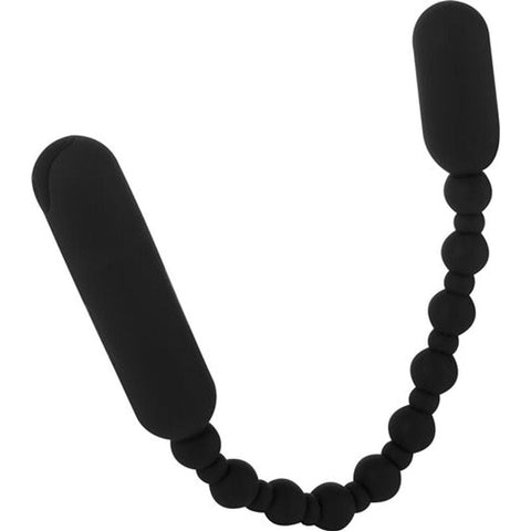 Rechargeable Booty Beads Black - Flexible Vibrating Toy