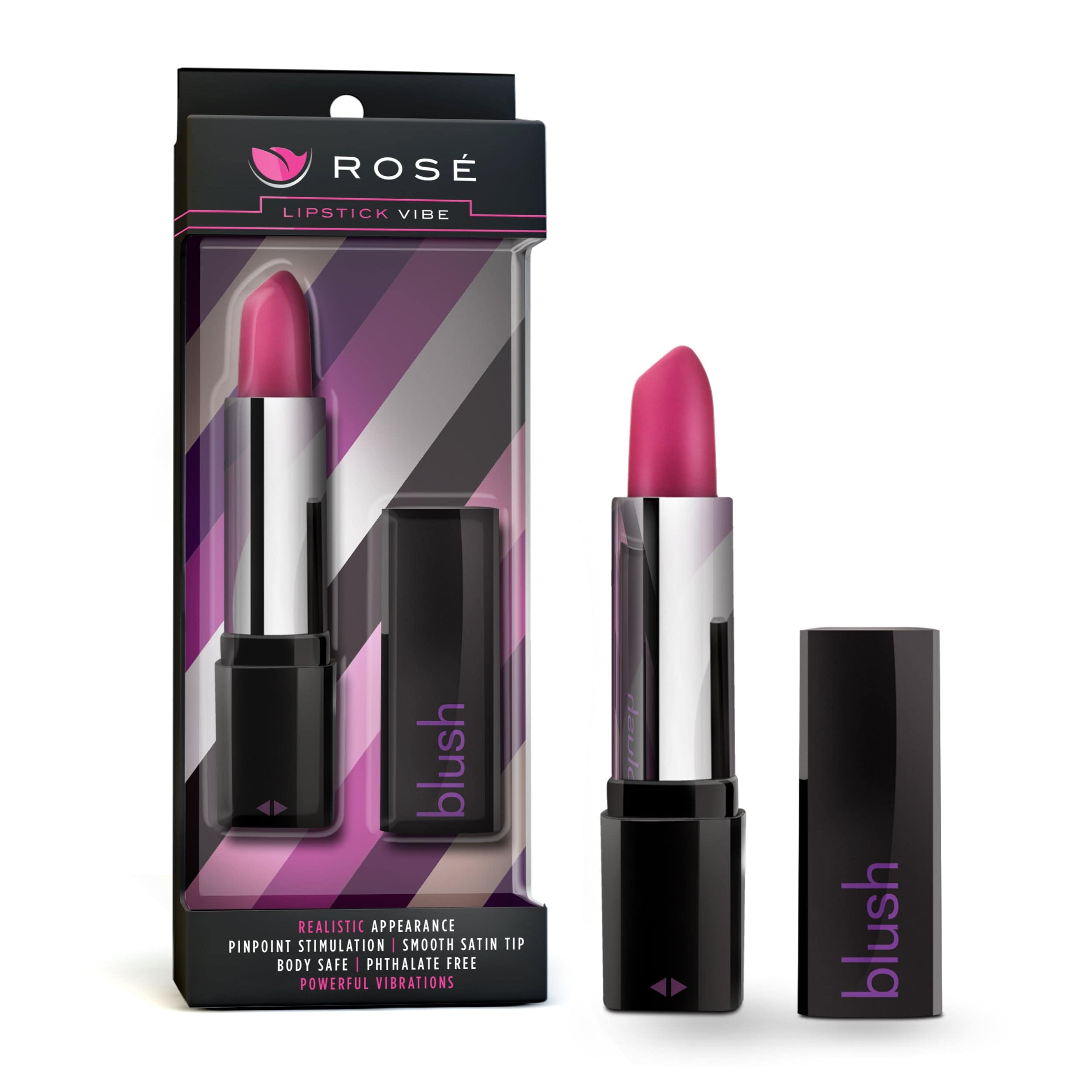 Rose Lipstick Vibe Black 4 Inch Compact Pleasure Toy > Vibrators > Mini Vibrators