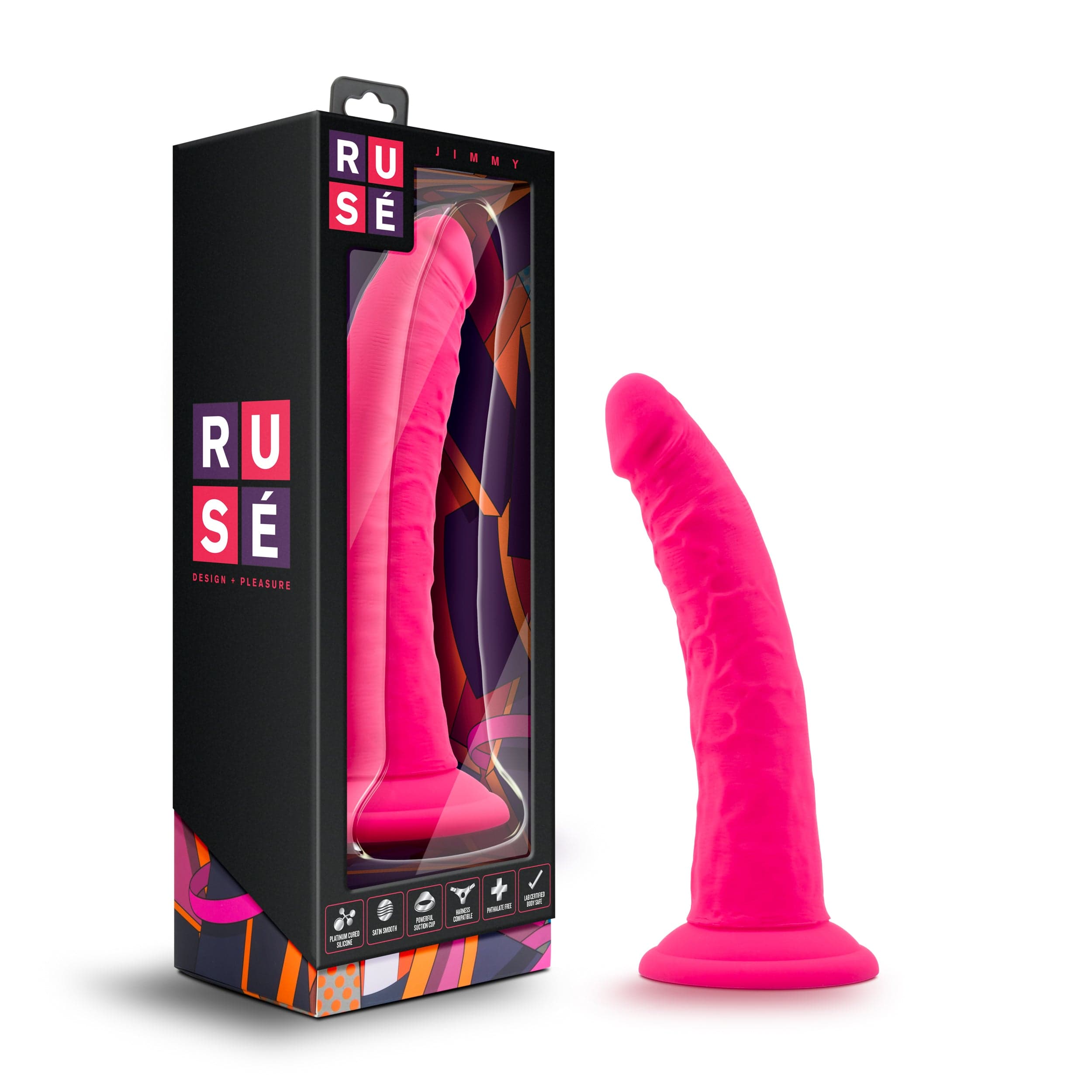 Ruse Jimmy Hot Pink Dildo 7 Inch Insertable Length Pink DONGS