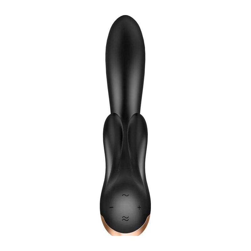 Satisfyer Double Flex App Rabbit Vibrator Black 8 Inch VIBRATORS-RABBIT