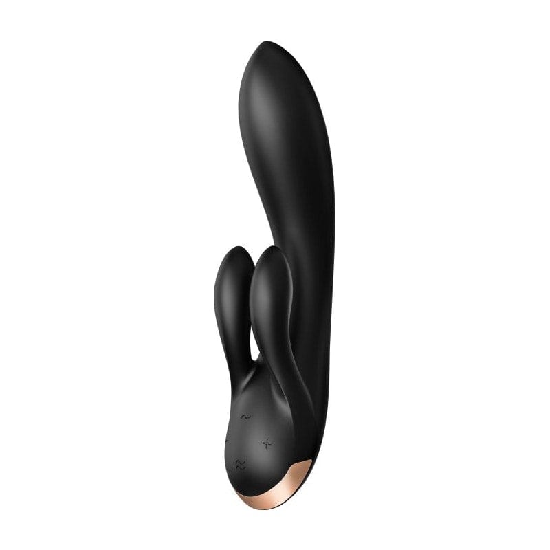 Satisfyer Double Flex App Rabbit Vibrator Black 8 Inch VIBRATORS-RABBIT