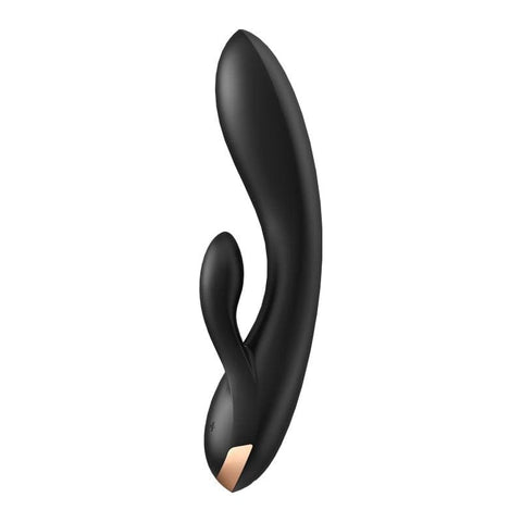 Satisfyer Double Flex App Rabbit Vibrator Black 8 Inch VIBRATORS-RABBIT