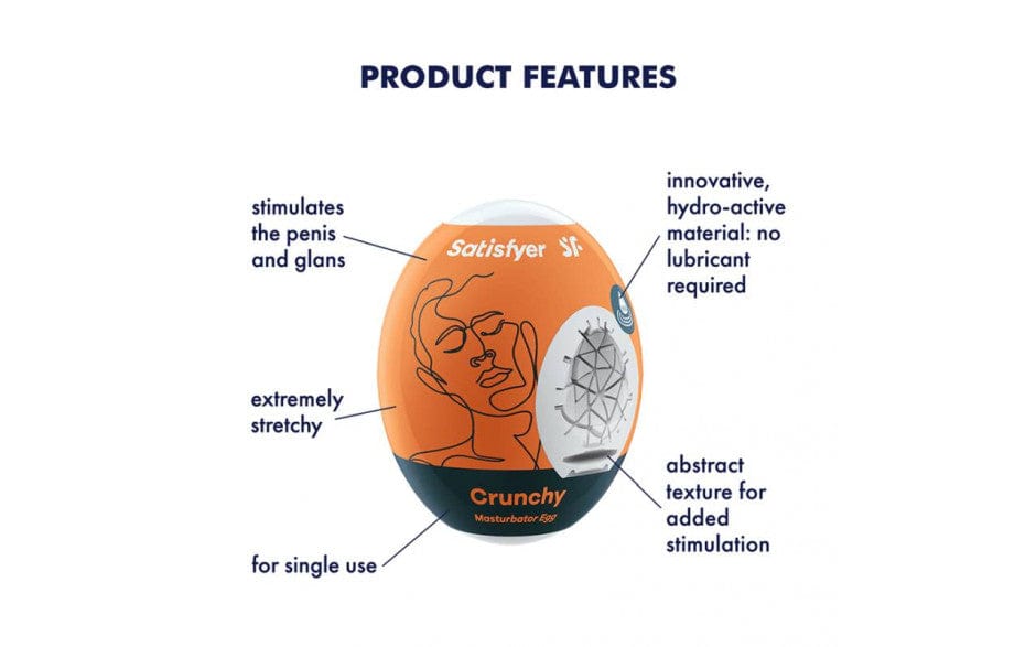 Satisfyer Masturbator Egg Crunchy – Textured Portable Masturbator Egg Secondary image
