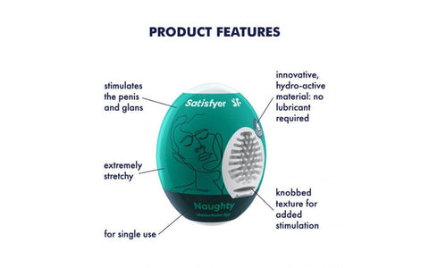 Satisfyer Masturbator Egg Naughty Compact Pleasure Device Strokers - Cup|Egg