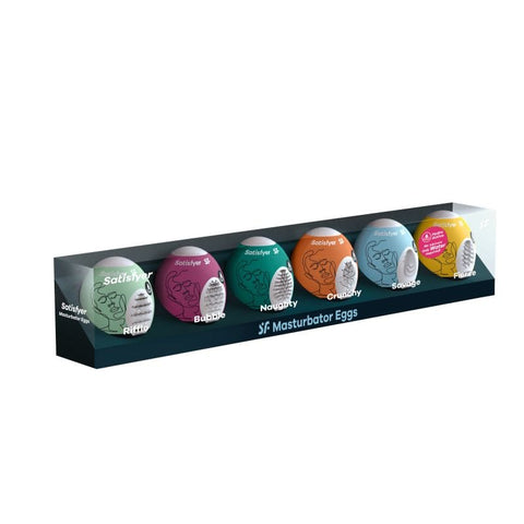 Satisfyer Masturbator Eggs Assorted 6 Pack - Compact Size Mixed Strokers - Cup|Egg