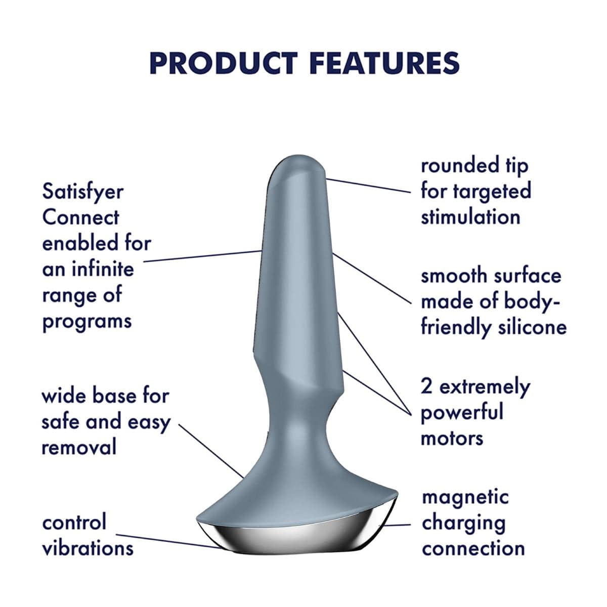 Satisfyer Plug-ilicious 2 Ice Blue - Vibrating Plug Butt Plugs - Vibrating
