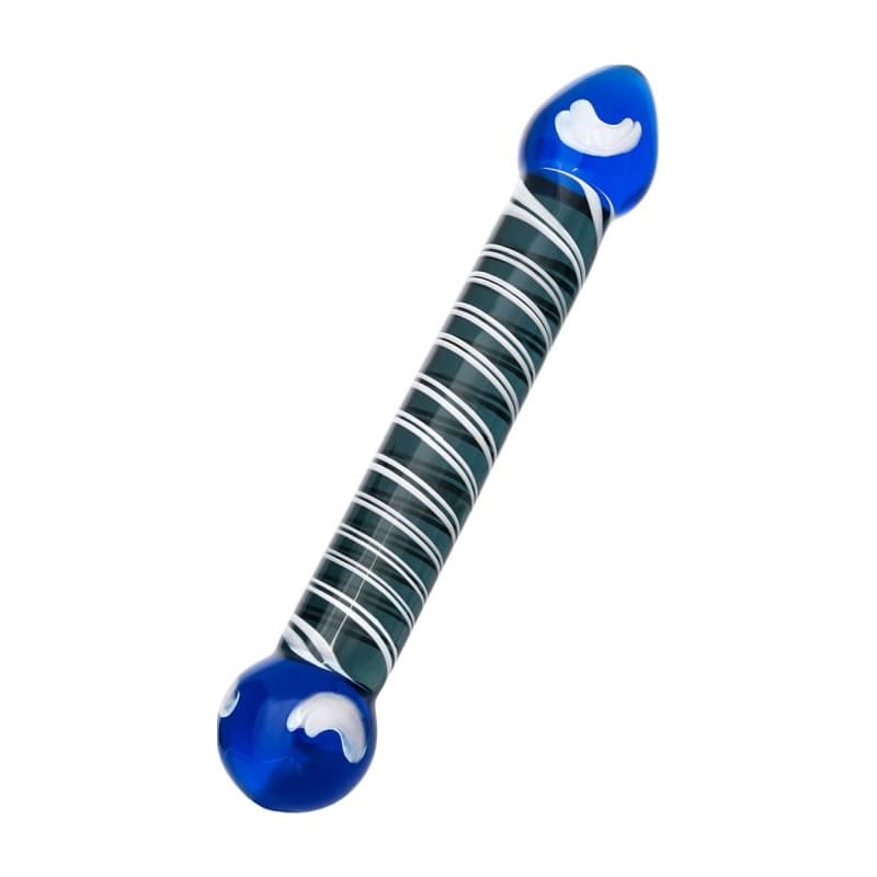 Sexus Glass Dildo Duo Blue 20cm Body Safe Secondary image