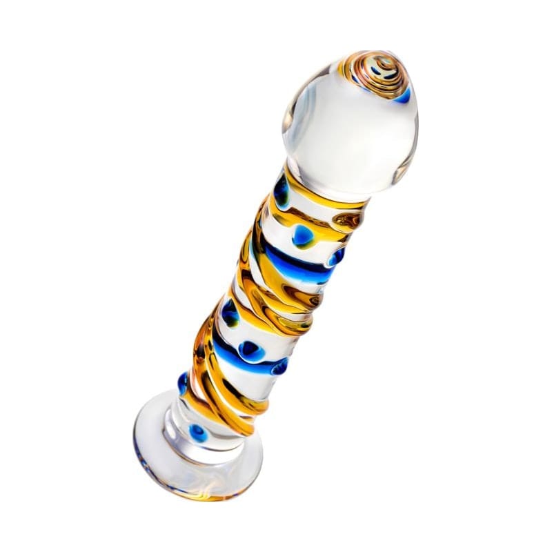 Sexus Glass Dildo Yellow 17.2 Centimeters Body Safe Adult Toy DONGS Glass