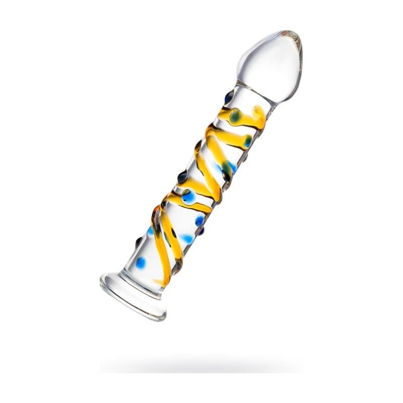 Sexus Glass Dildo Yellow 17.2 Centimeters Body Safe Adult Toy DONGS Glass
