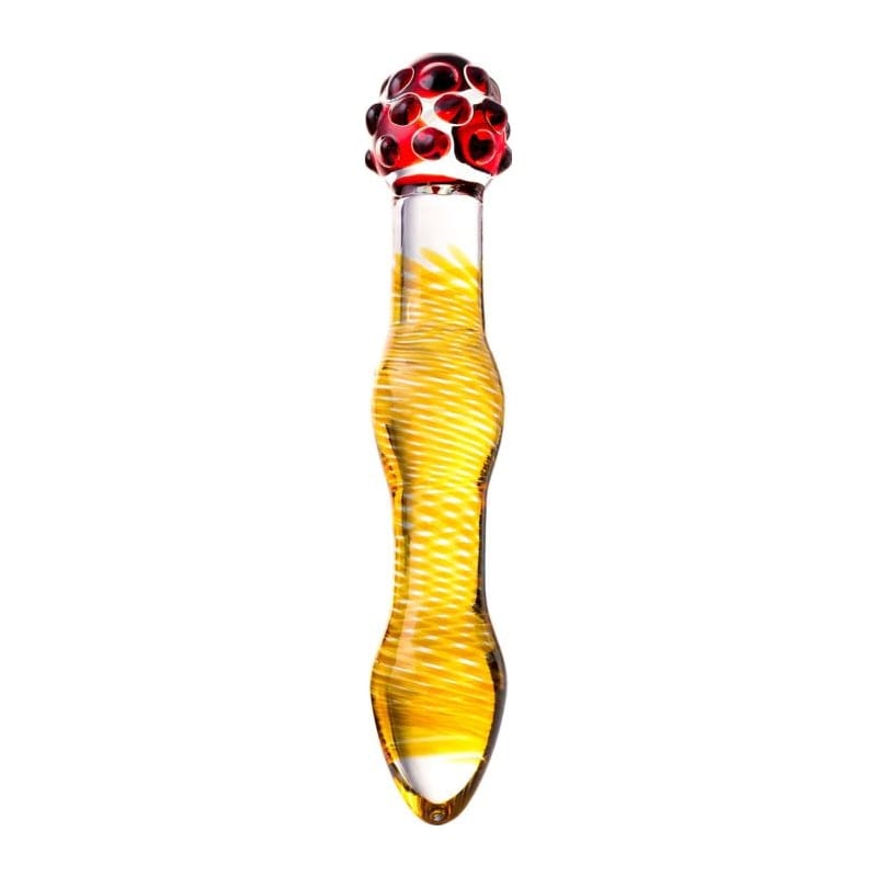 Sexus Glass Dildo Yellow and Red 20.5 Centimeters Artistic Design DONGS Glass