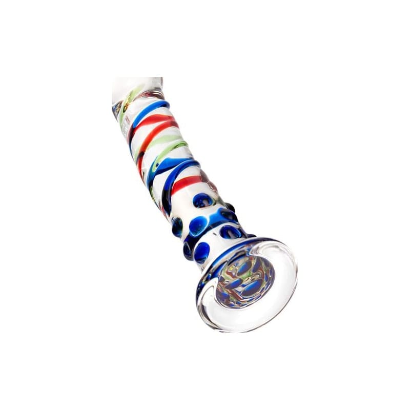 Sexus Glass Dildo with Blue Tip 18cm DONGS Glass