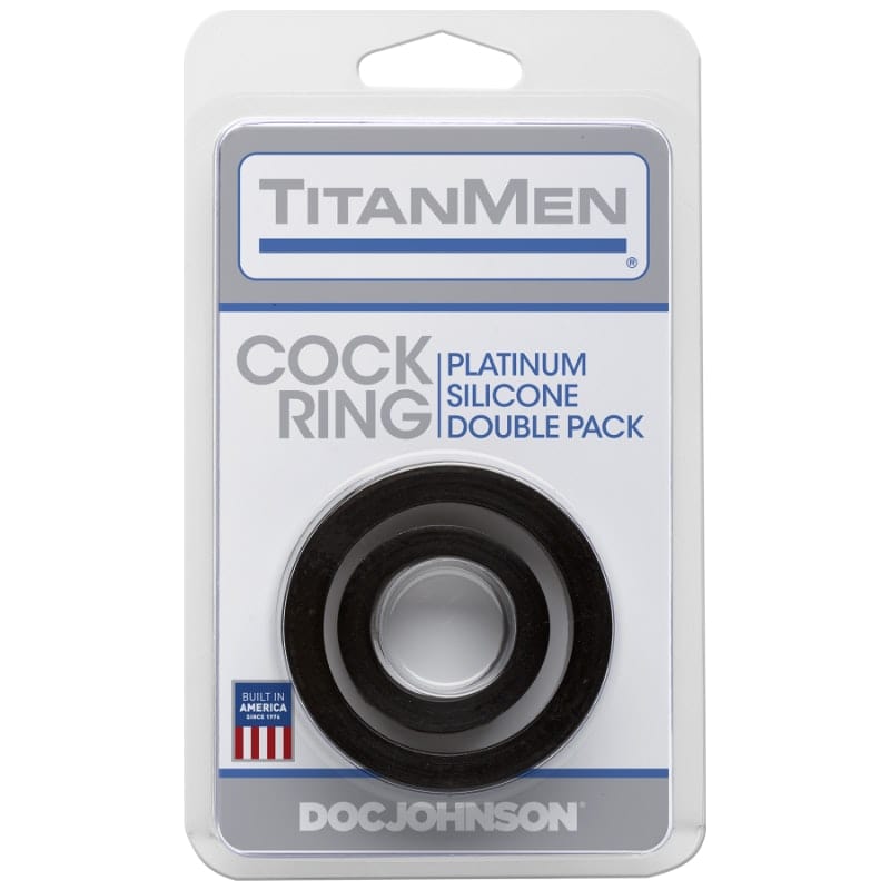 Silicone Cock Rings Double Pack Black Secondary image
