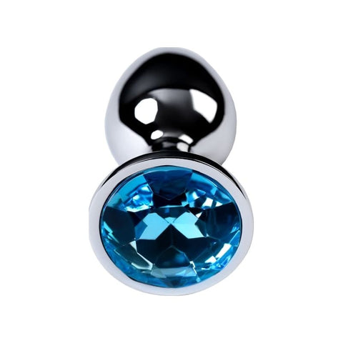 Silver Metal Anal Plug with Topaz Crystal Small > Anal Range > Jewel Butt Plugs