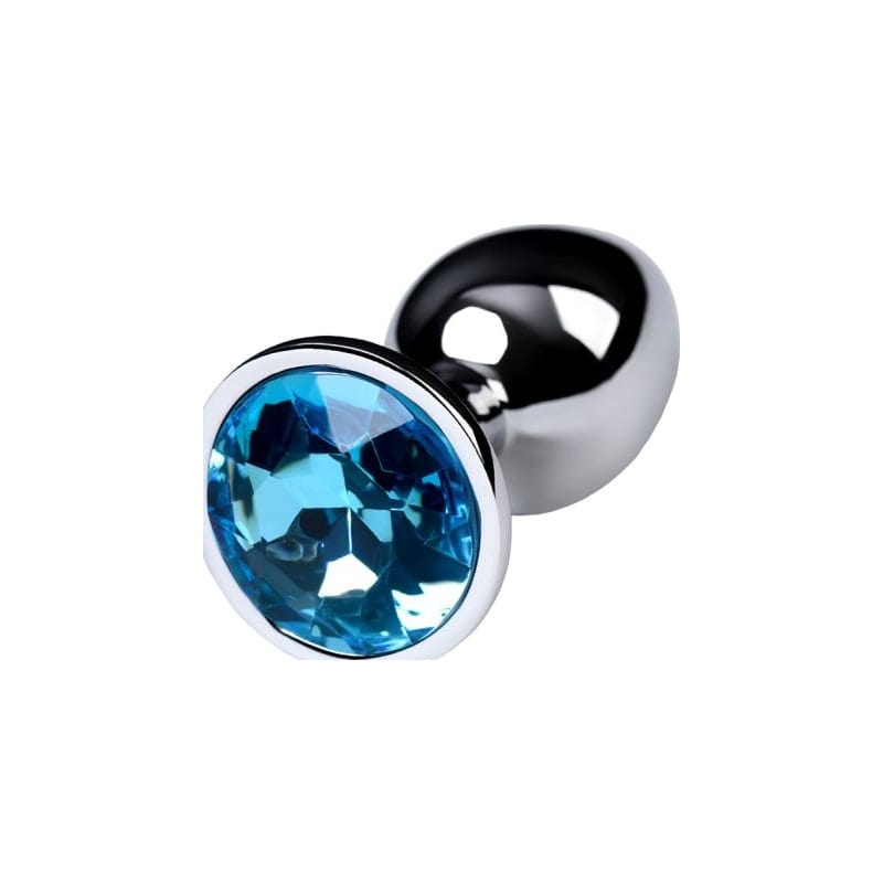 Silver Metal Anal Plug with Topaz Crystal Small Secondary image
