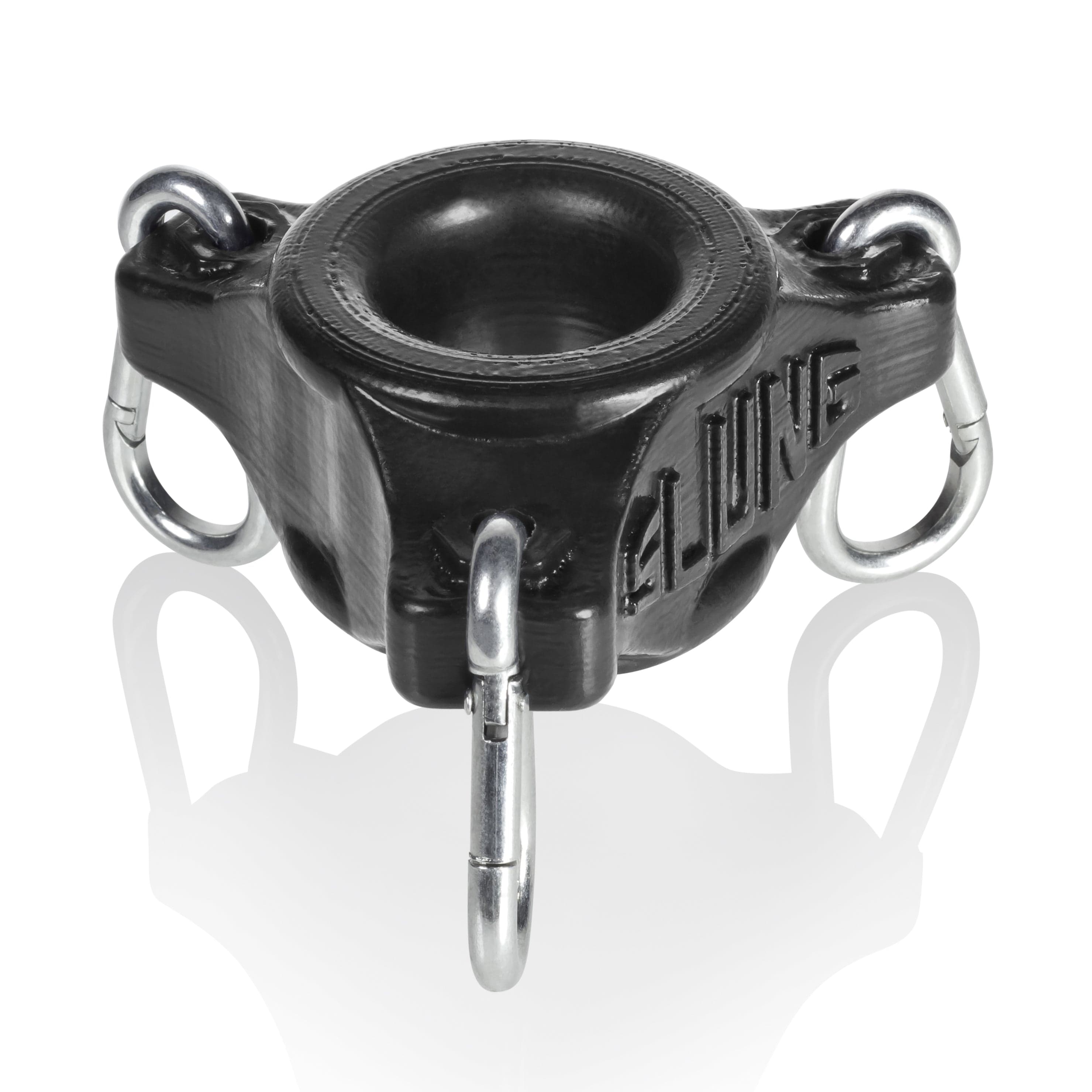 Slung Ballstretcher With 3 Carabiners In Black Black Ball Stretcher