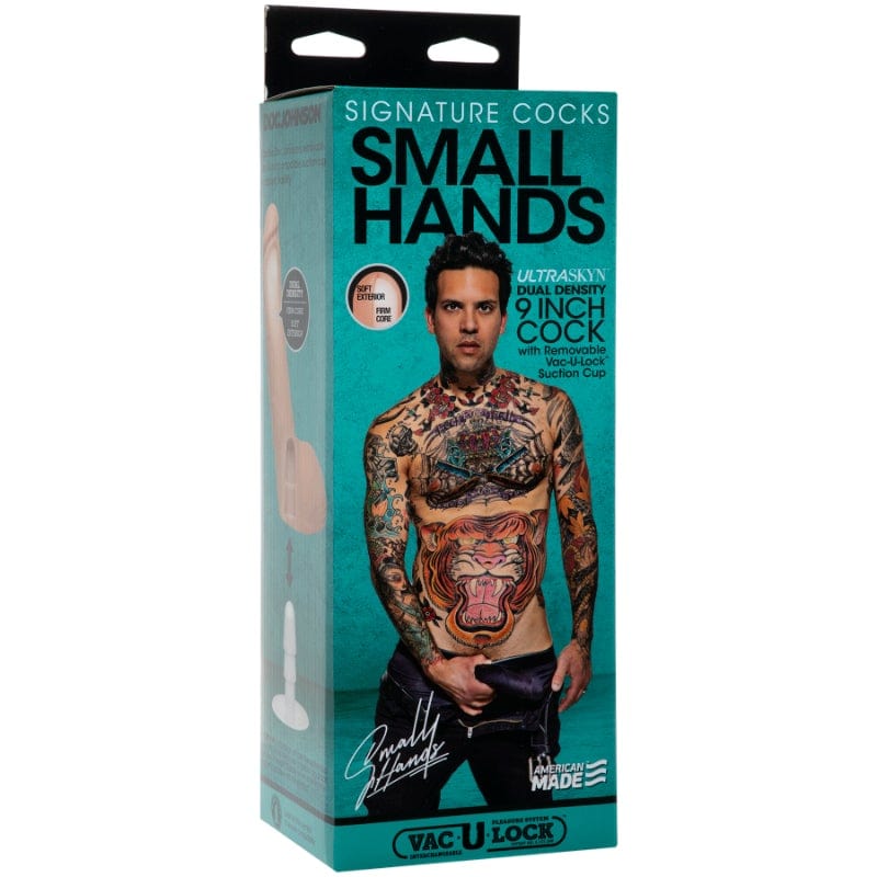 Small Hands Cock w Removable Vac-U-Lock Suction Cup Vanilla 9 Inch Dongs Celebrity