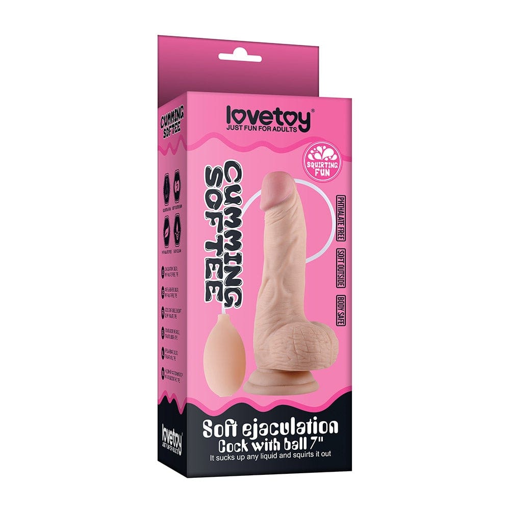 Soft Ejaculation Cock With Ball 8 Inch Realistic Soft Silicone Dildo > Dildos > Squirting Dildos