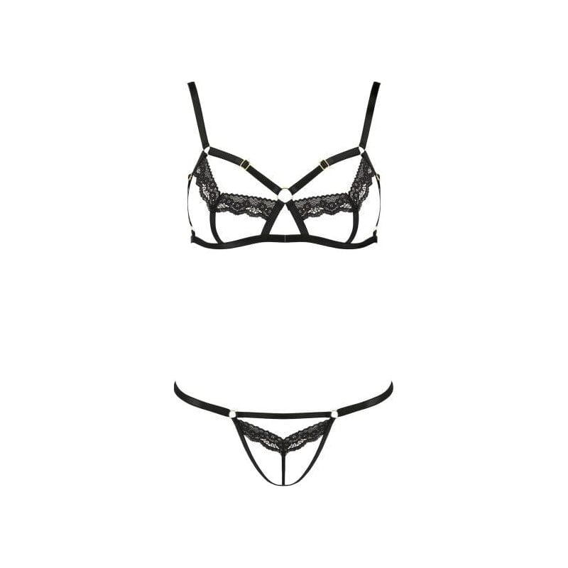 Solon Black 2 Piece Lingerie Set for Confident Women > Clothes > Bra Sets
