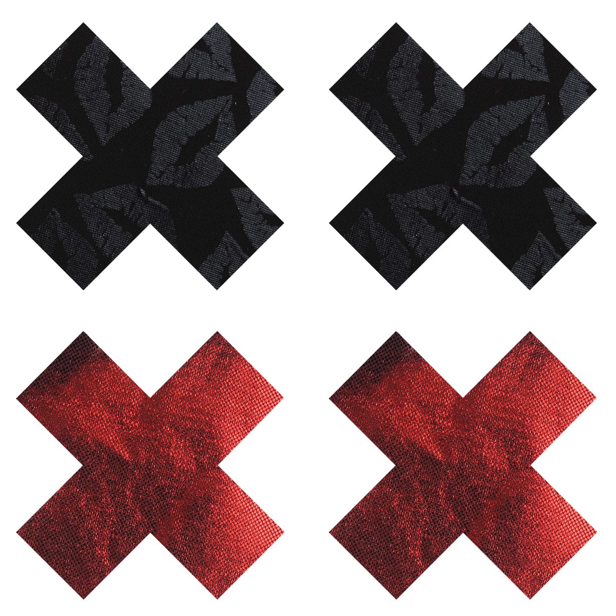 Stolen Kisses Premium Self-Adhesive X Pasties Set – Lace and Black Nipple Covers > Clothes > Pasties Main image