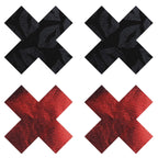 Stolen Kisses Premium Self-Adhesive X Pasties Set – Lace and Black Nipple Covers > Clothes > Pasties