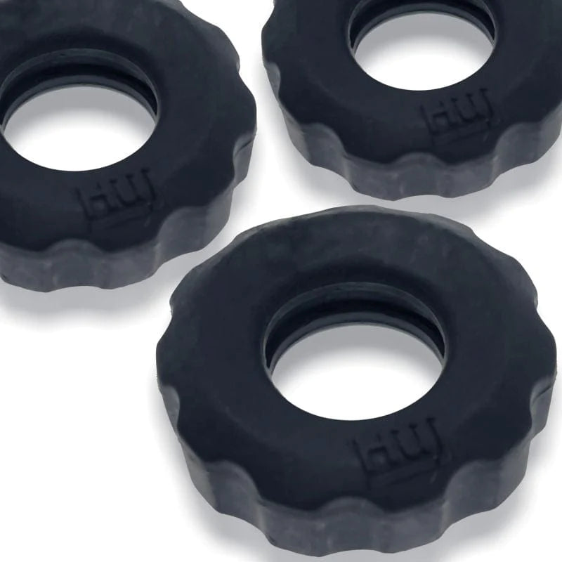 Super Hunkyjunk 3 Piece Rubber Blend Cockrings Set – Stretchy Fit Cockring Trio > Cock Ring > Sets