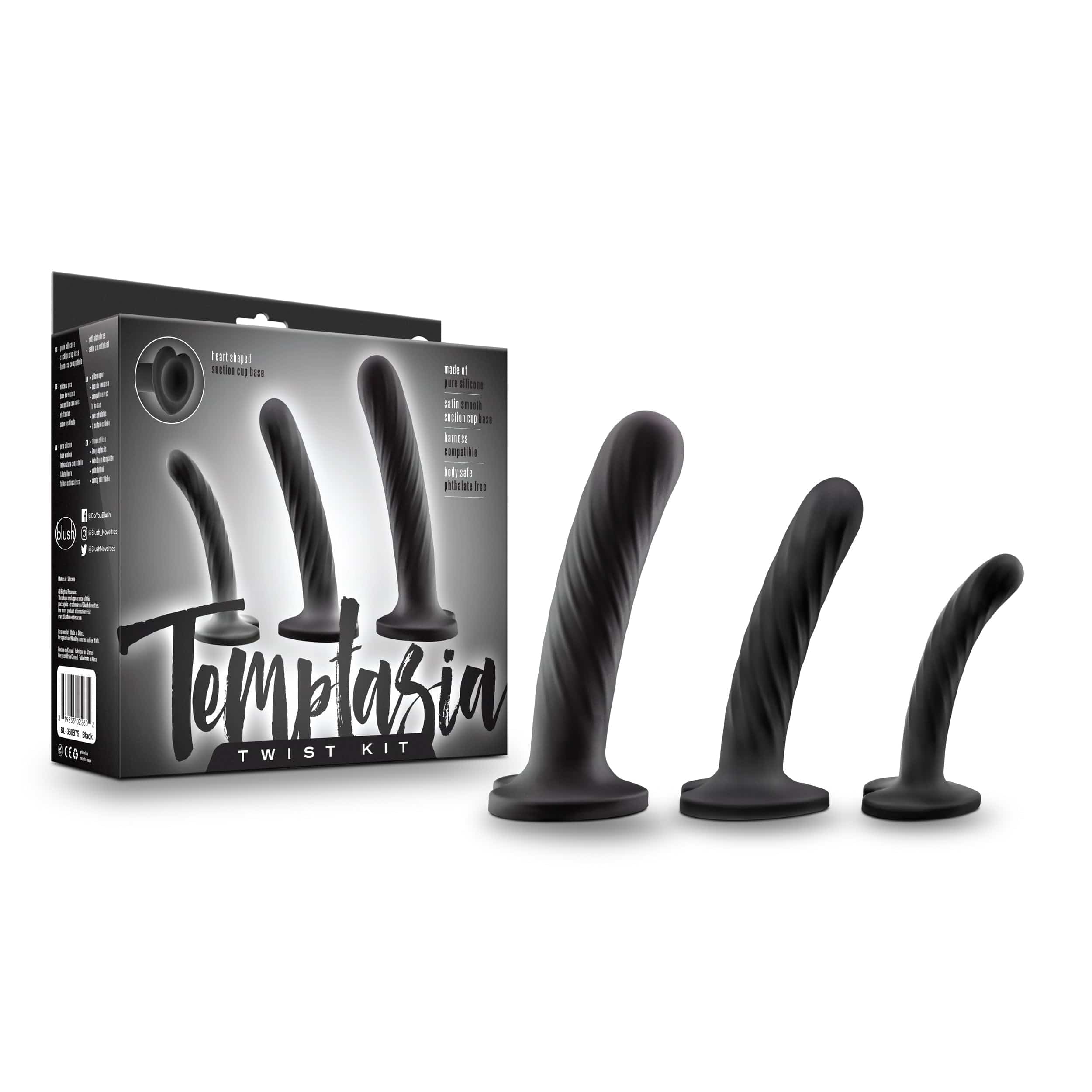Temptasia Twist Kit Set of Three Unique Swirling Dildos > Sex Toys > Dilators Main image