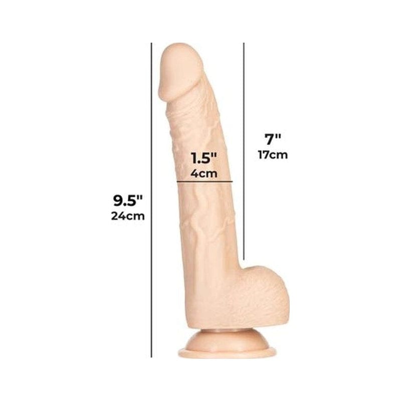 Tristan 9 Inch Realistic Dong Beige Premium Silicone > Dildos > Large Dildos
