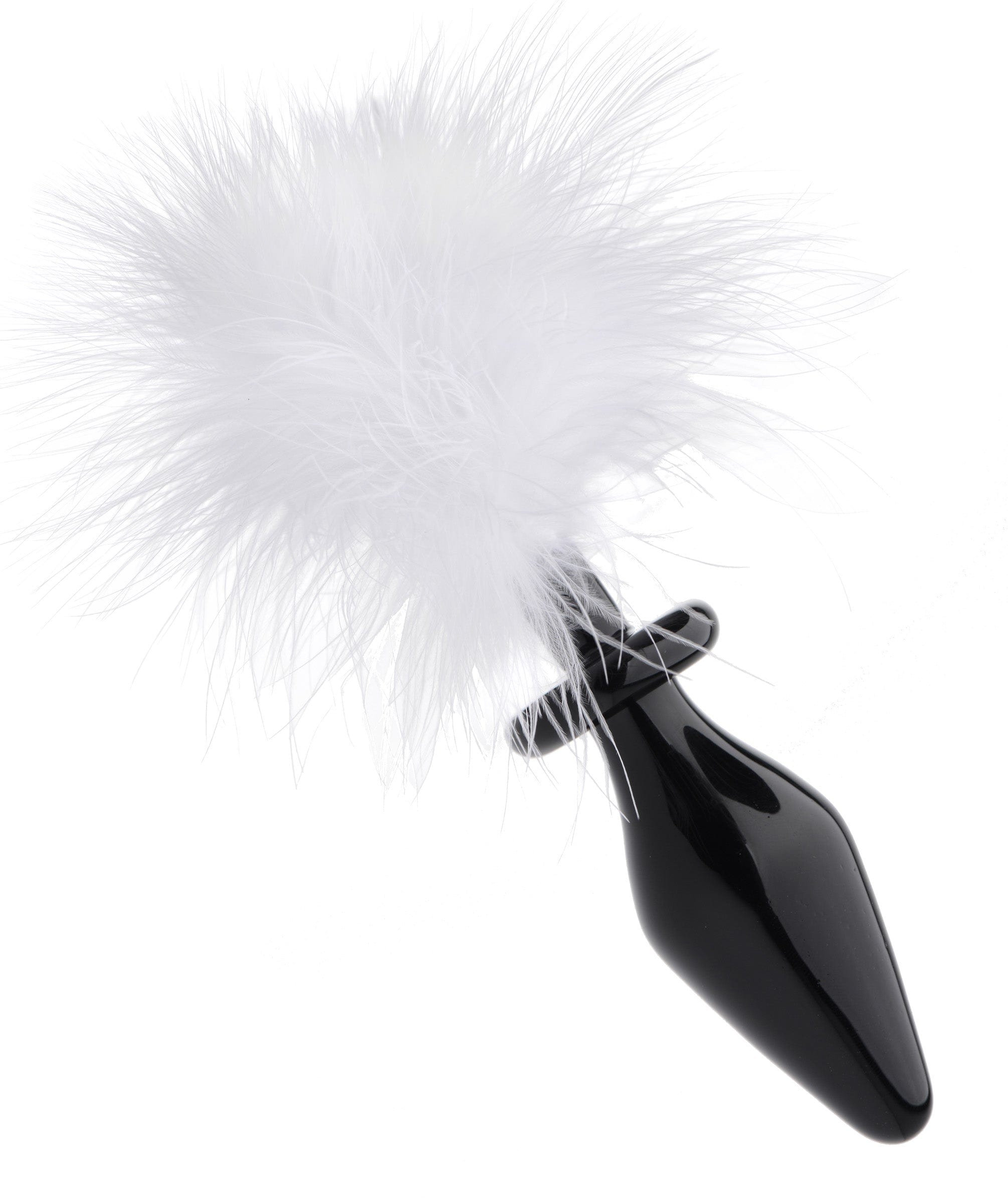 White Fluffer Bunny Tail Glass Anal Plug – Glass Material Anal Plug > Anal Range > Tail Butt Plugs Main image