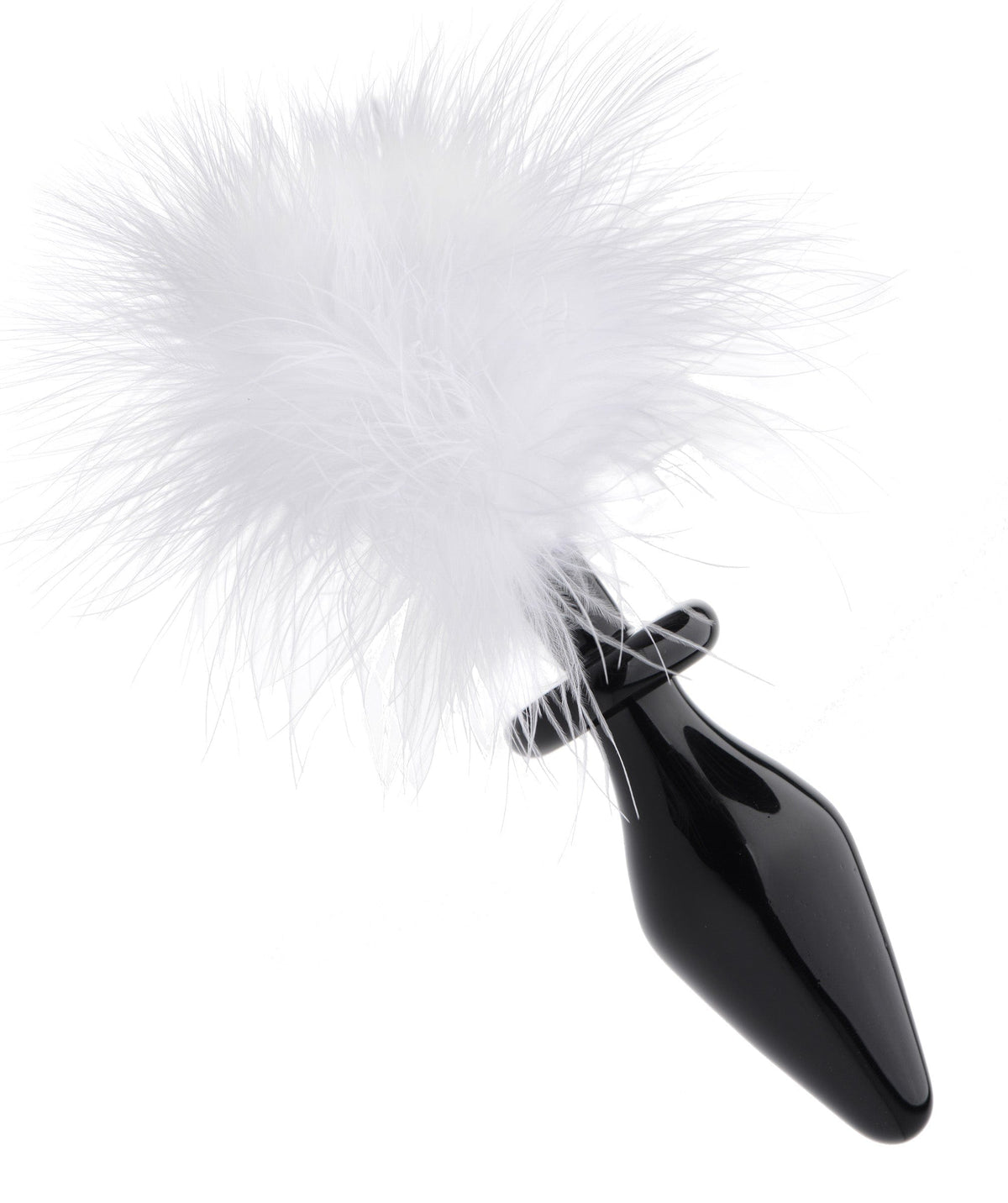White Fluffer Bunny Tail Glass Anal Plug – Glass Material Anal Plug (7 Inch) > Anal Range > Tail Butt Plugs