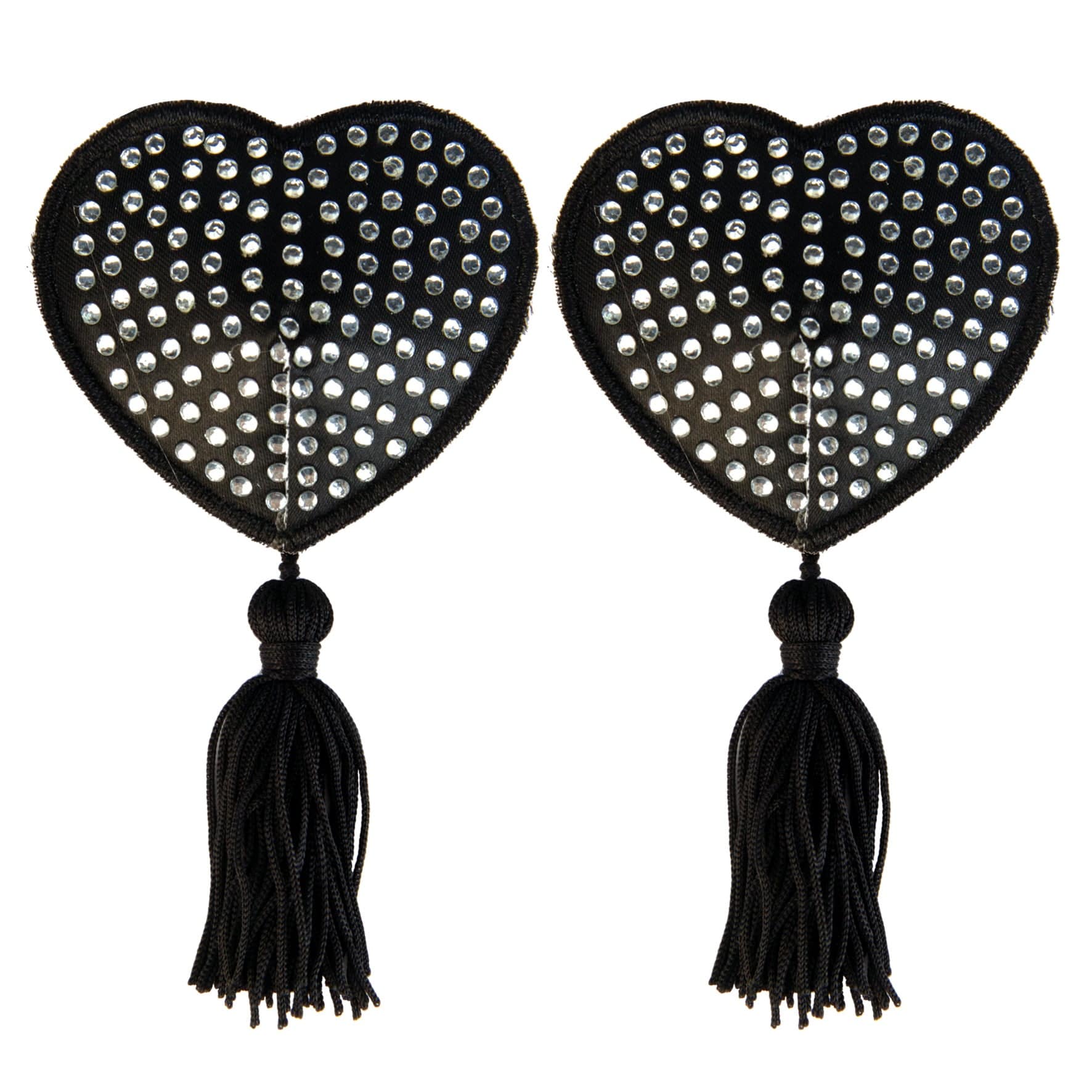 White Satin w White Stone and Tassel Pastie for Fashion Pasties