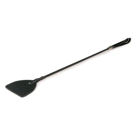 Wide Crop Whip in Black Leather for S and M Play