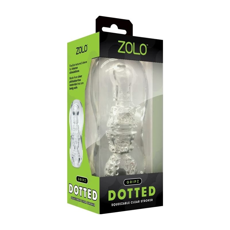 Zolo Gripz Dotted Clear – Squeezable Stroker Secondary image