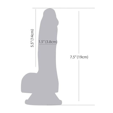 Luke 7.5 Inch Glow in the Dark Dildo with Balls Blue DONGS