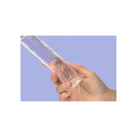 Crystal Dildo Straight 7 Inch Clear Premium Body Safe TPE Adult Toy DONGS