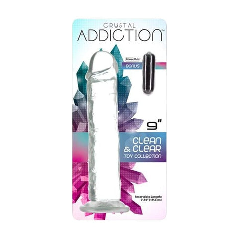 Crystal Dildo Straight 9 Inch Clear Transparent Adult Toy DONGS