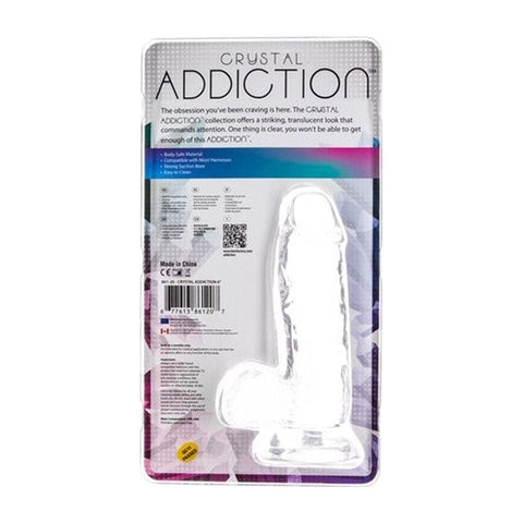 Crystal Dildo with Balls 6 Inch Clear TPE DONGS