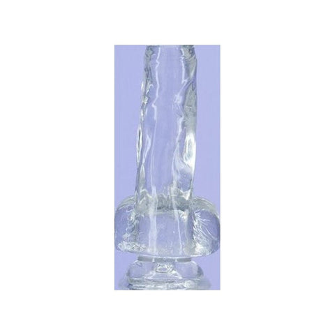 Crystal Dildo with Balls 8 Inch Clear Adult Sex Toy DONGS