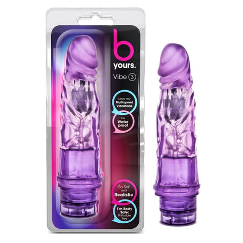B Yours Vibe No 3 Purple Realistic Vibrator with Multi-Speed Vibrators
