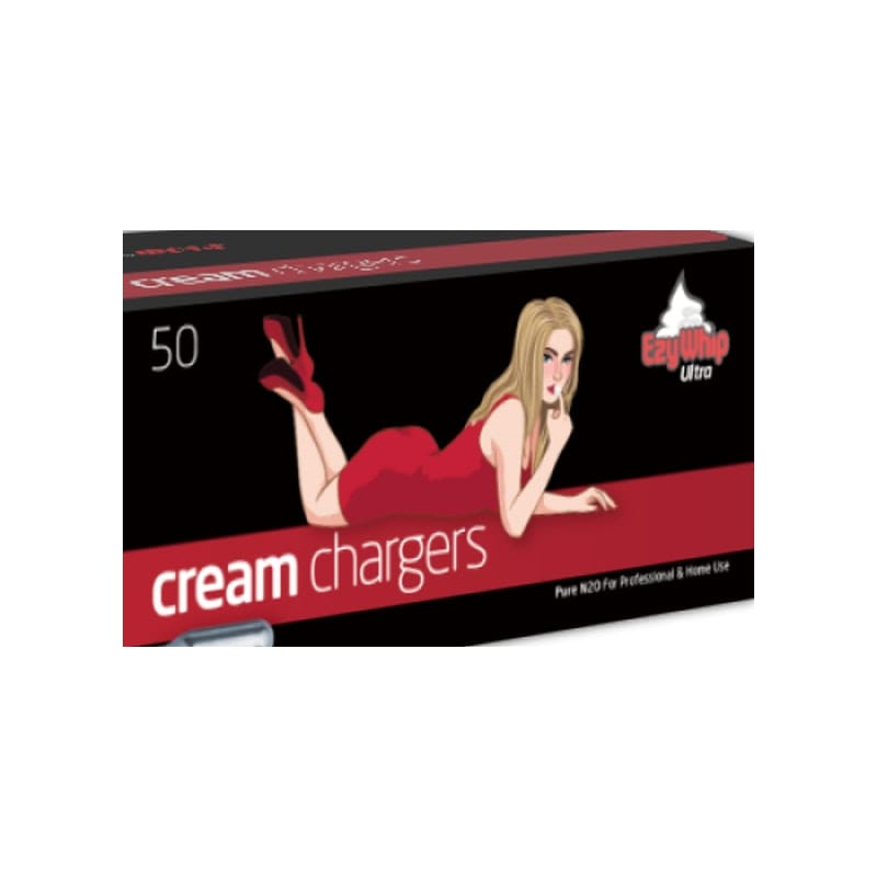 Ezywhip Ultra Cream N2O Chargers 8g 50 Pack for Culinary and Adult Fun