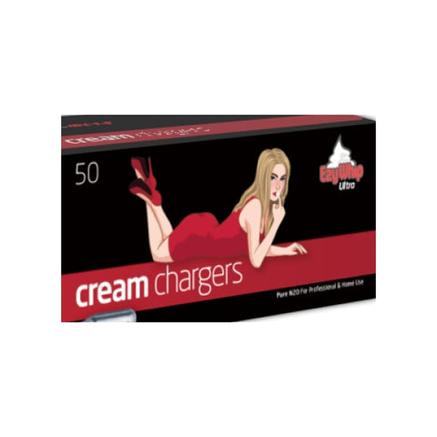 Ezywhip Ultra Cream N2O Chargers 8g 50 Pack for Culinary and Adult Fun