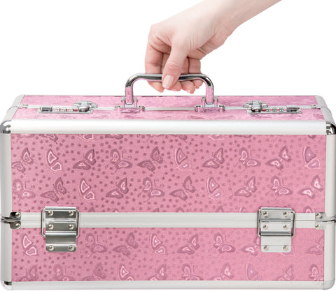 Lockable Large Vibrator Case in Pink for Secure Storage and Travel Adult Toy Storage