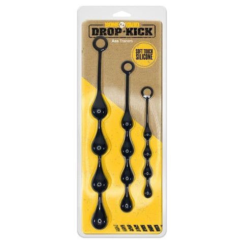 Drop Kick Silicone Beginner Ass Training Kit Three Piece Set Beads
