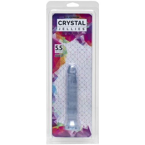 Anal Starter Clear 5.5 Inch Crystal Jellies for Beginners Butt Plugs - Vibrating