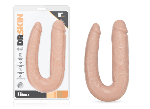 Dr Skin Dr Double Vanilla U Shaped Double Dildo for Couples and Solo Exploration Double Dongs